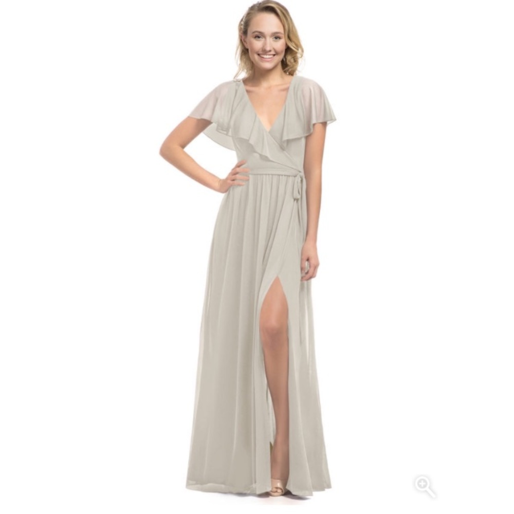 DRYCLEANED-worn 1x, Azazie Taupe Bridesmaid Size 8